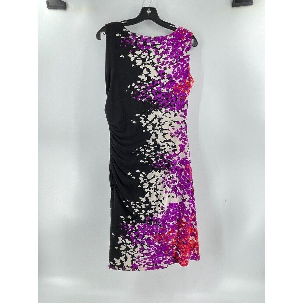 Jones New York Women's Black Sleeveless Color Splash Party Cocktail Dress Sz 6 - Picture 4 of 13